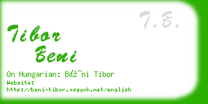 tibor beni business card